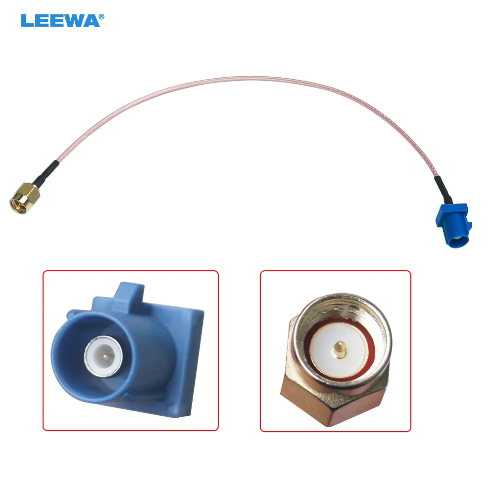 LEEWA Blue FAKRA Type C Male Plug To SMA Male For GPS Antenna Adapter Pigtail Cable Using RG316 Coax #CA4350