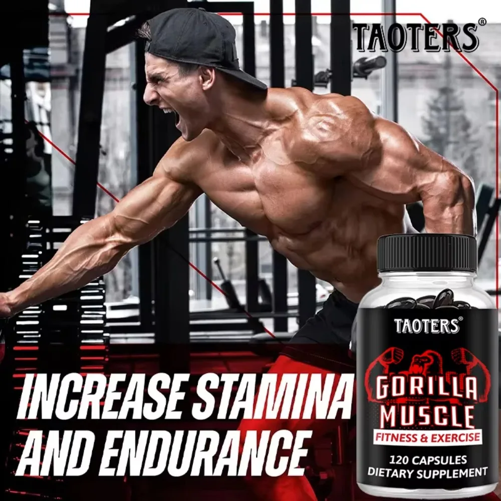 Gorilla Muscle Supplement Capsules - Increase Muscle Mass, Improve Athletic Performance and Strength