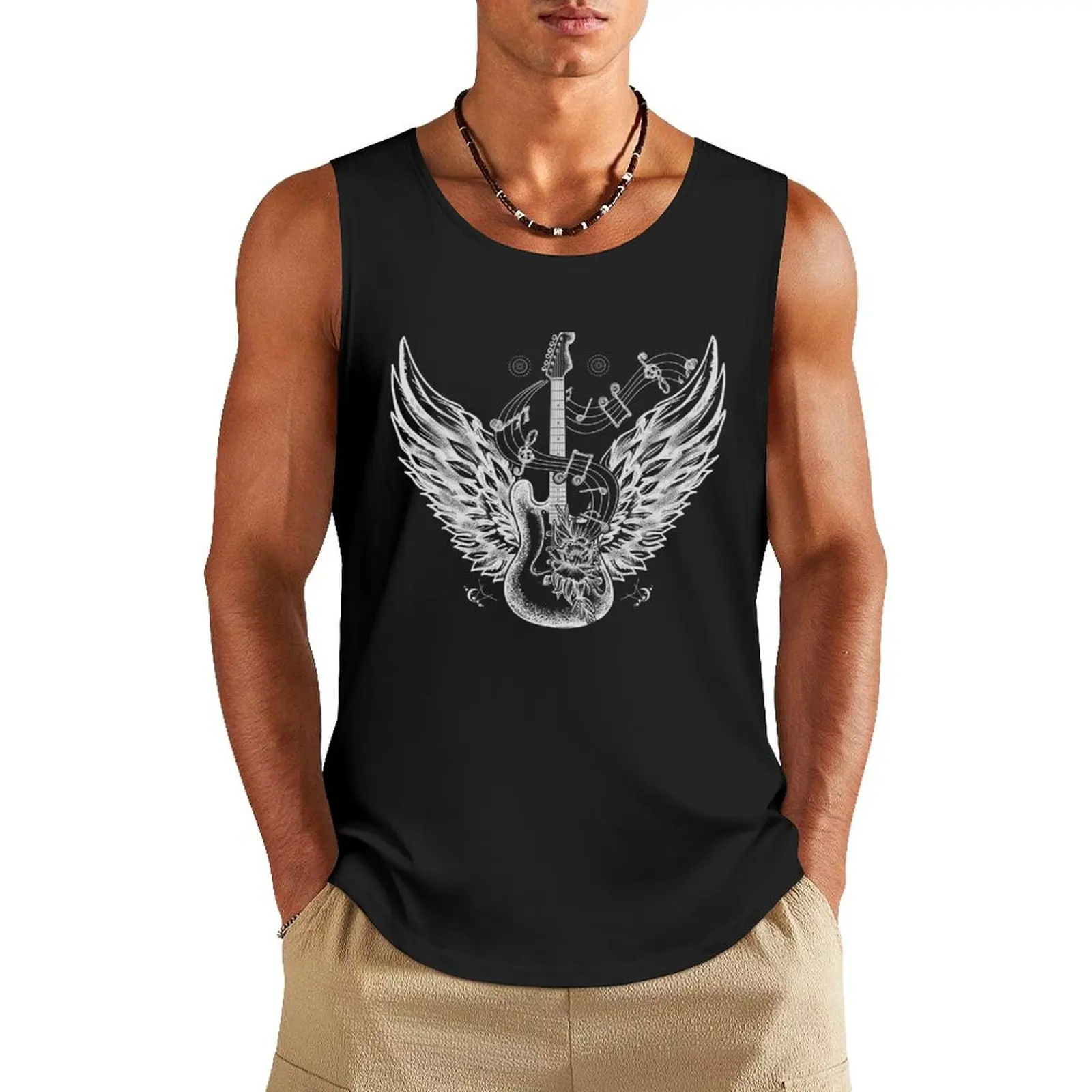 Guitar and wings Tank Top Men's fitness t-shirt bodybuilding for men