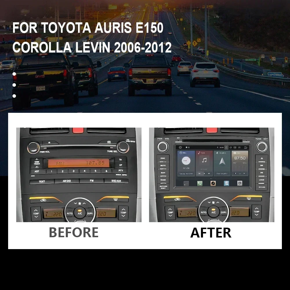 CHSTEK Car Radio Android 14 For Toyota Auris E150 Corolla Levin 2006-2012 DVD Bluetooth CarPlay WIFI Autoradio Navigation Player