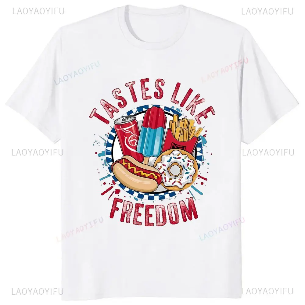 Fun To Taste Like A Free Graphic T-shirt Summer Trend Harajuku Short Sleeve Unisex Graphic Oversized T-shirt