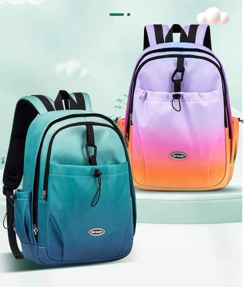 

Новый минималистичный студенческий рюкзак, большая вместительная школьная сумка с градиентом, портативный повседневный рюкзак свежего качества для туризма на открытом воздухе, bolsa