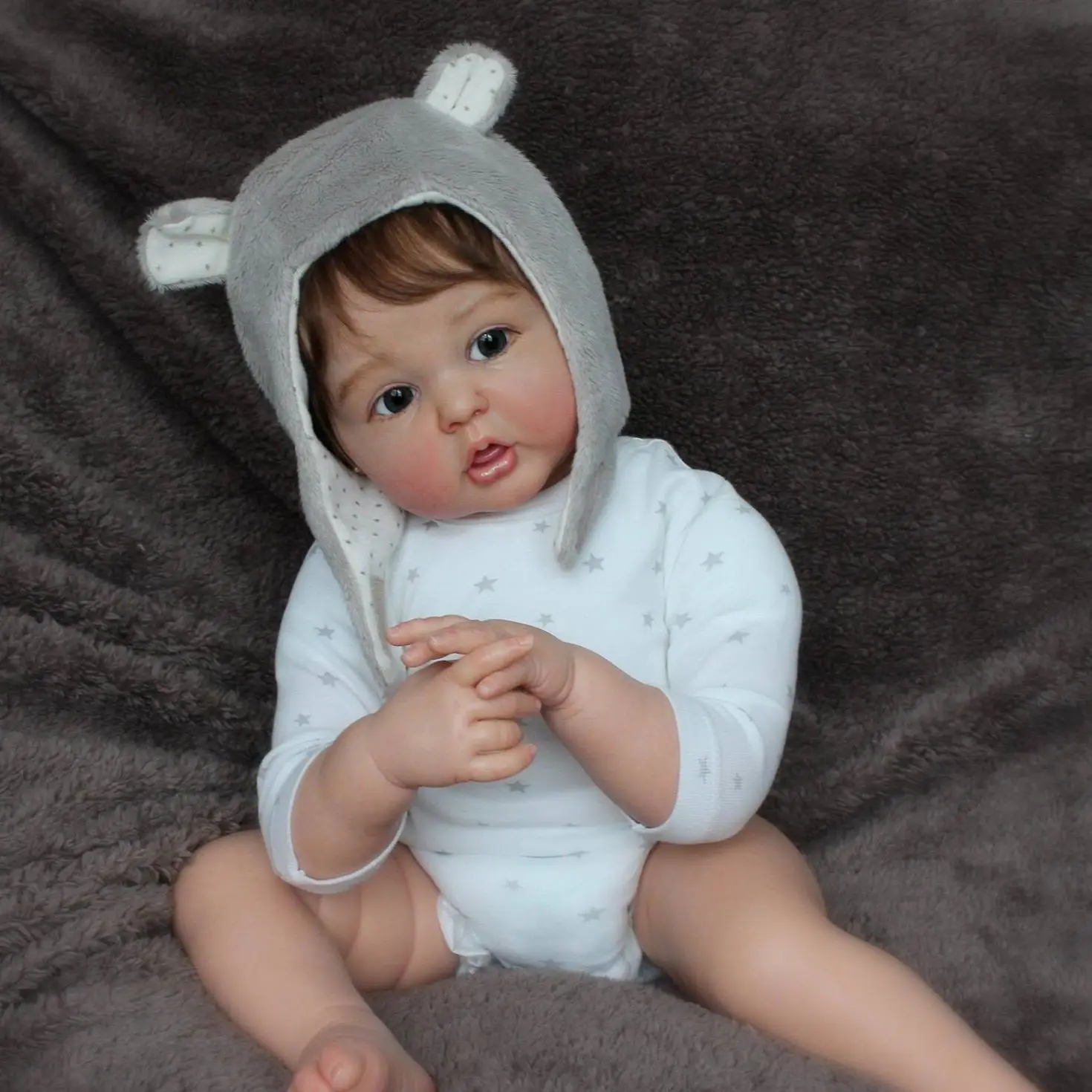 60 CM 3D Paint Skin with Vein Silicone Reborn Baby Boy Doll Toy For Girl Handmade Princess Toddler Bebe Artist Collection