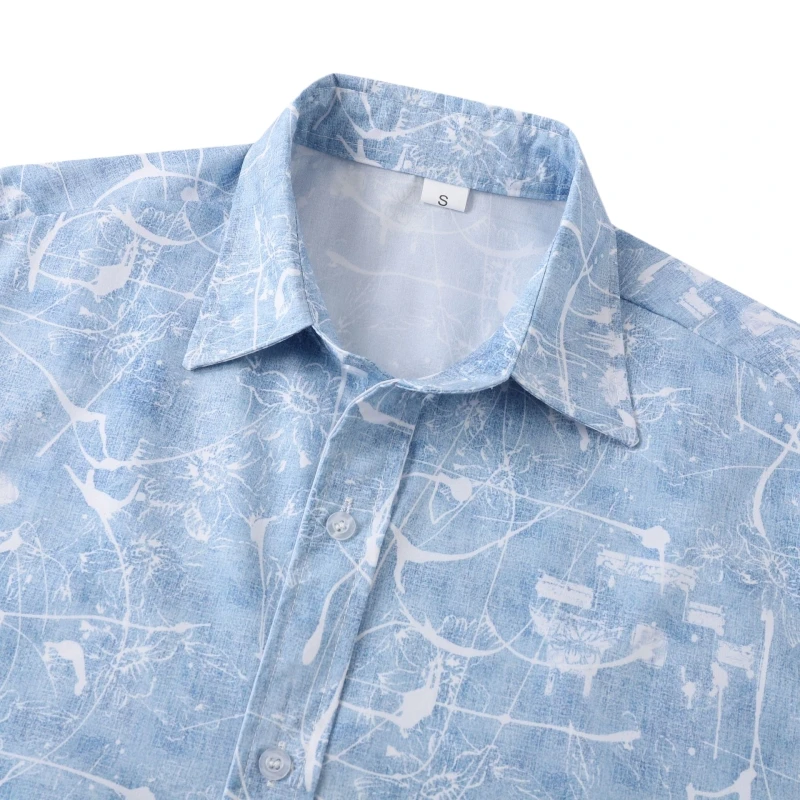 Luxury Original Men's Shirts and Blouses Plain Shirt Tiki Beach Man T-shirt Korean Popular Clothes Hawaiian Short Sleeve Mens