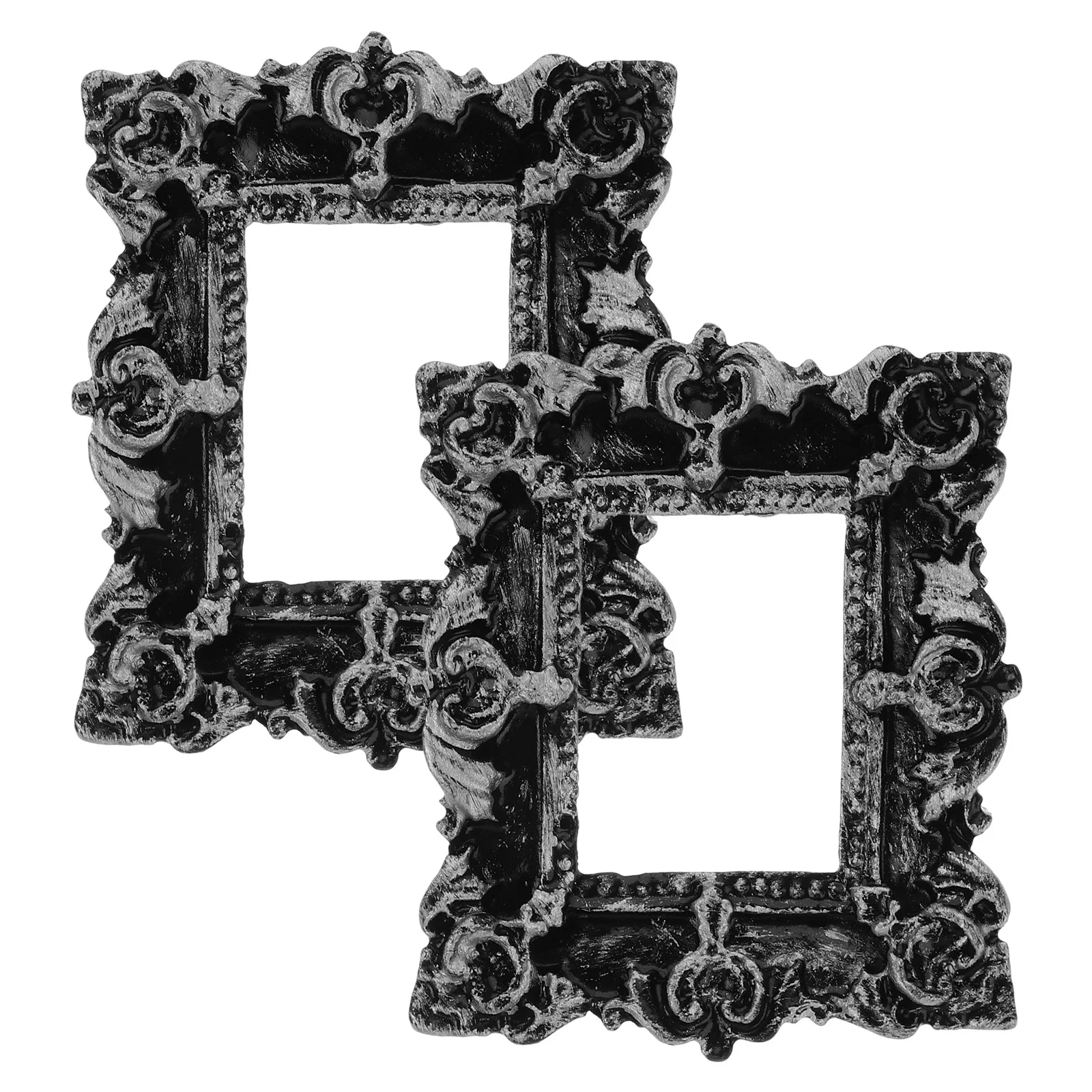 

2 Pcs Mini Picture Frames Vintage Gold Rhinestone Photo Frame Decorations Home Decor Tabletop Resin Small
