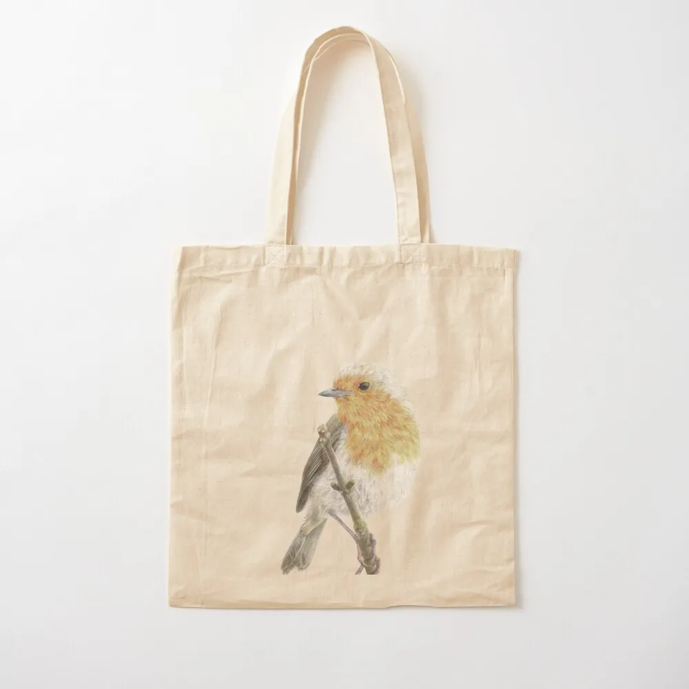 Hand Drawn Robin by Lizzy Hard Art Tote Bag Handbags reusable grocery bags Women's bags