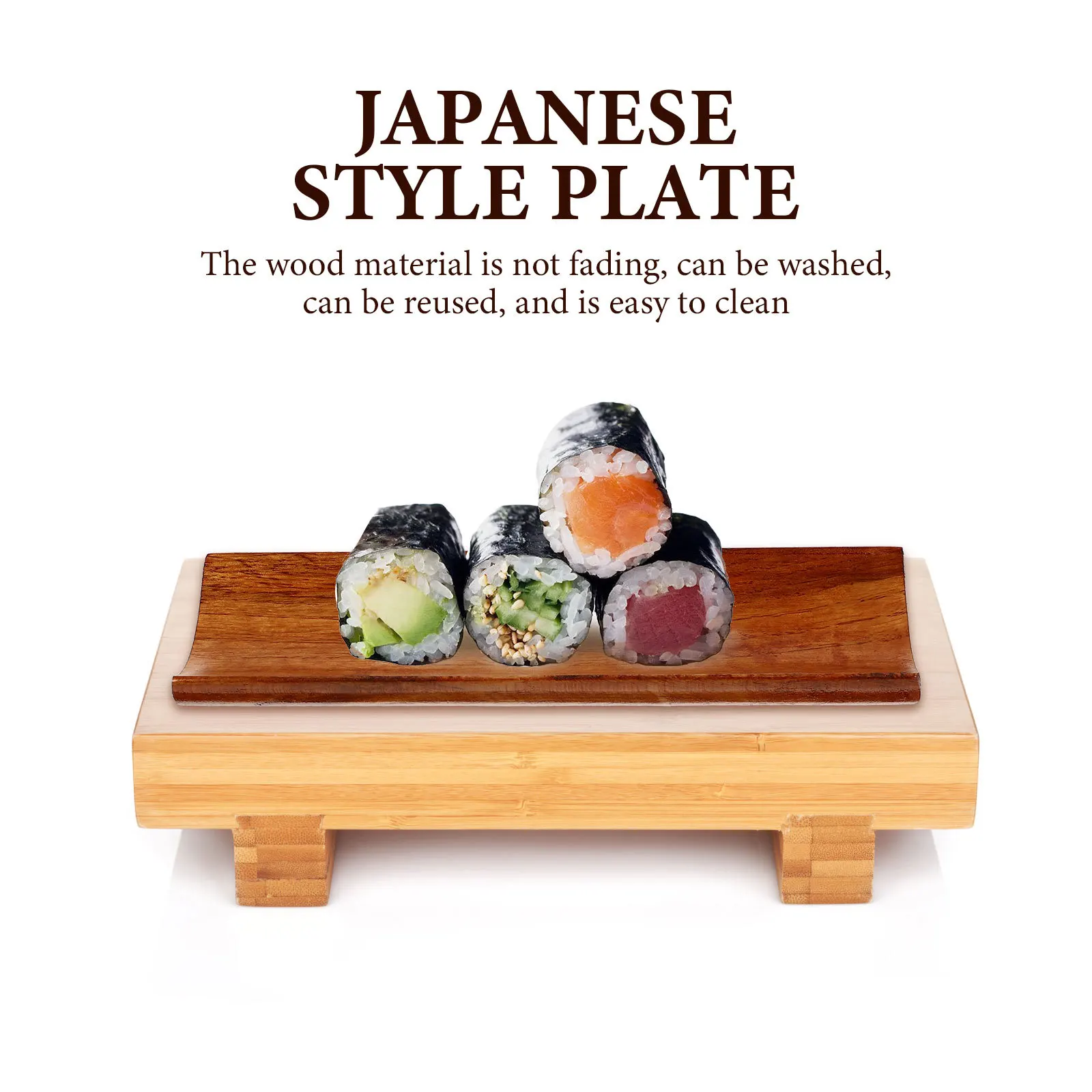 

Длинное блюдо для суши в японском стиле, деревянный поднос, легкая прочная тарелка для хранения суши для сервировки в ресторане