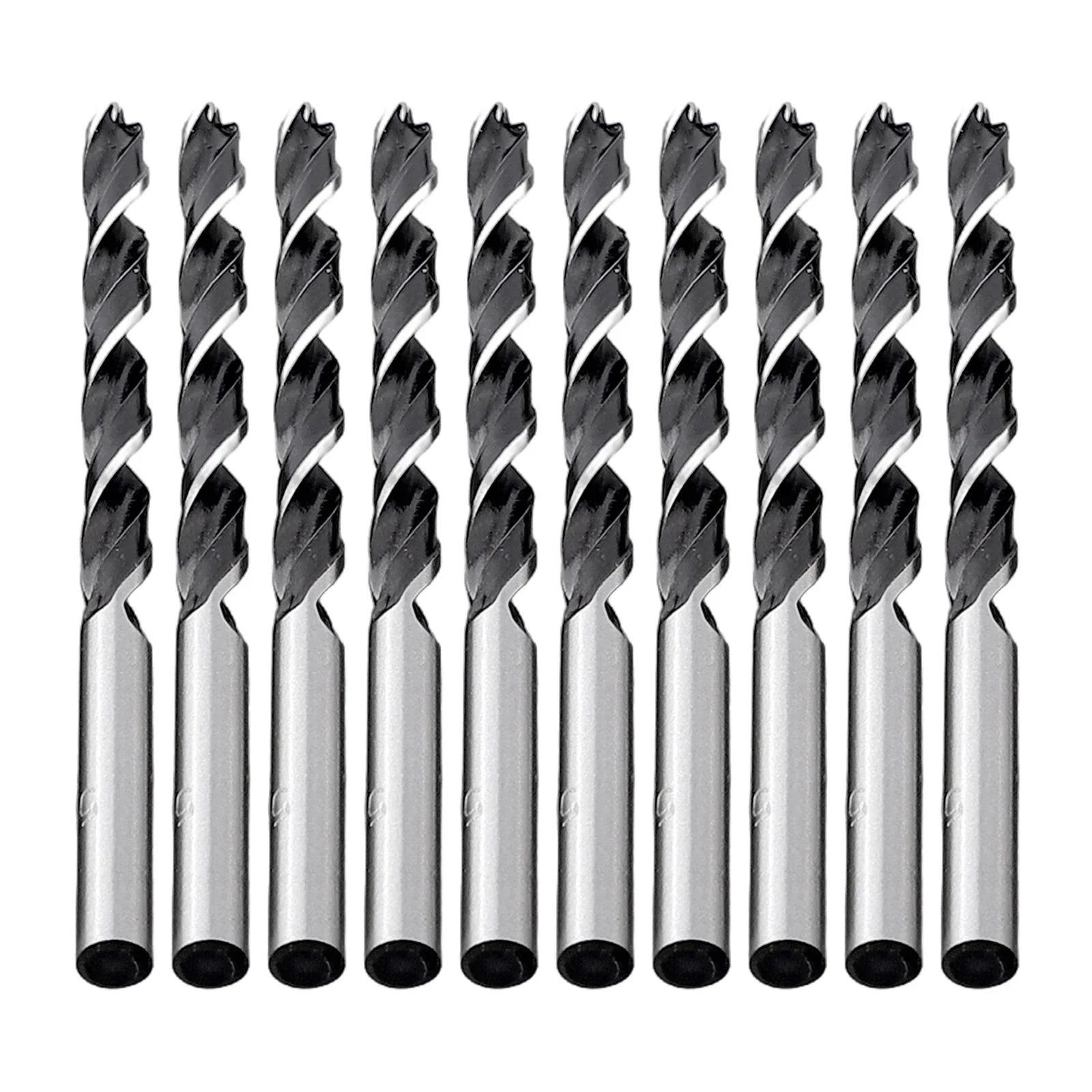 10 sztuk wiertła spiralne do obróbki drewna o średnicy 5mm wiertła do drewna z punktem środkowym narzędzie do wiercenia o wysokiej wytrzymałości do narzędzi do obróbki drewna