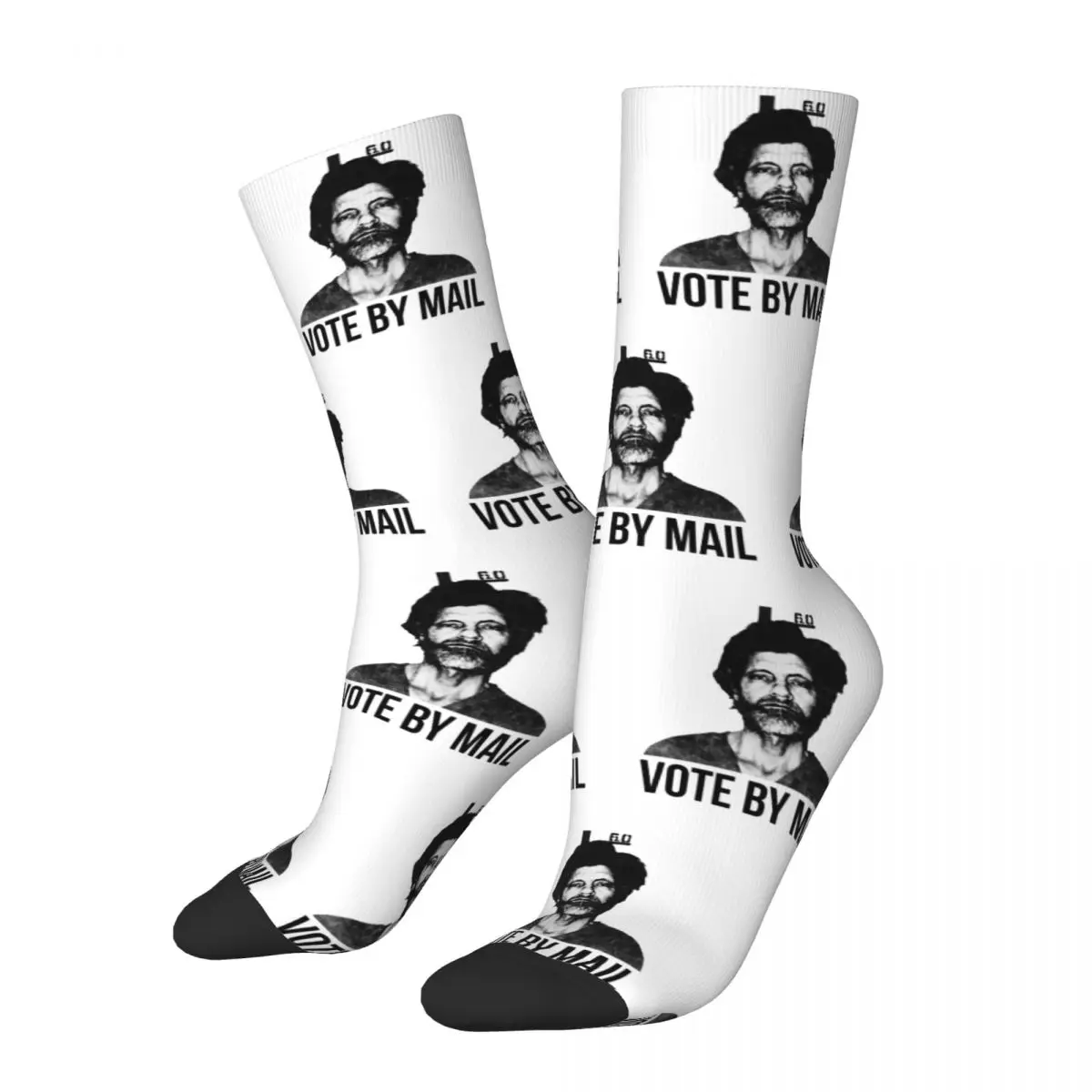 Funny Vote By Mail Ted Kaczynski Skateboard Socks Polyester Middle Tube Socks for Women Men Breathable