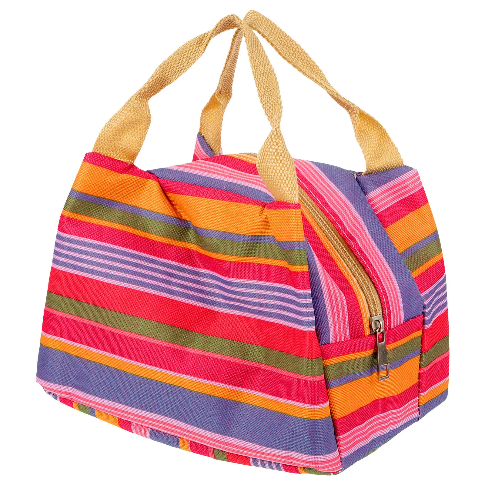 

Zipper Lunch Tote Insulated Bento Bag Large Capacity for Sandwich Yoghurt Fruit Easy Carry Handle Daily