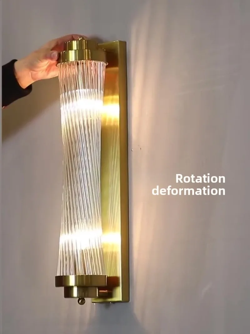 โคมไฟติดผนังคริสตัลสแตนเลสสีทอง/ดำ - แหล่งกำเนิดแสงฟรีสำหรับห้องนั่งเล่นห้องนอนห้องครัวตกแต่งบ้าน