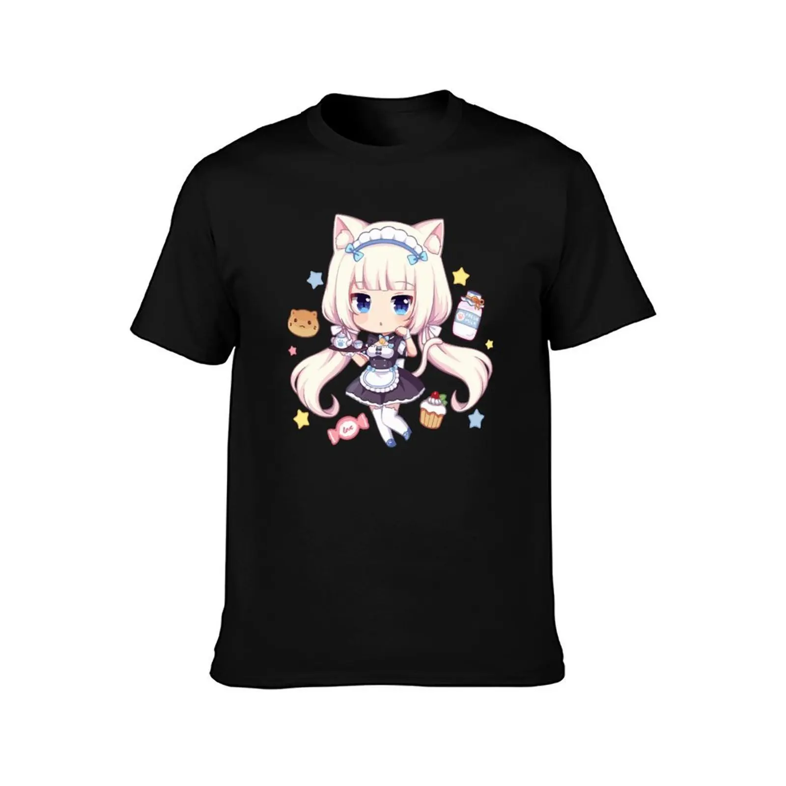 Vanilla Chibi T-Shirt Basic Short Sleeve Cotton Blend T-Shirt