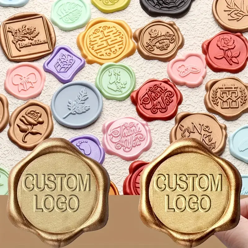 200PCS Custom Wax Seal Sticker, 37 Colors Wax Seals Self-Adhesive Backing, 3CM Personalized Monogram Self Adhesive Wax Seals