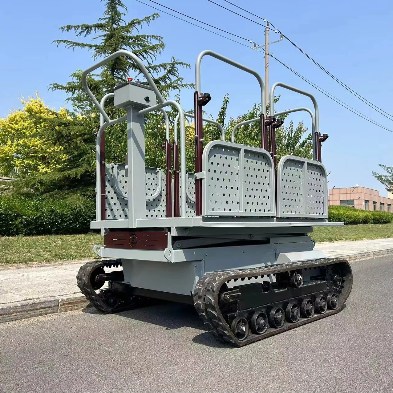 hydraulic picking platform mini tracked dumper for fruit customizable orchard picker orange orchard