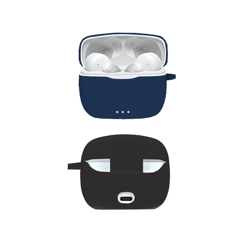 Capa de silicone para jbl tune 215 tws capa com anel anti-queda à prova de choque fone de ouvido proteger caso caixa de fone de ouvido acessórios capa