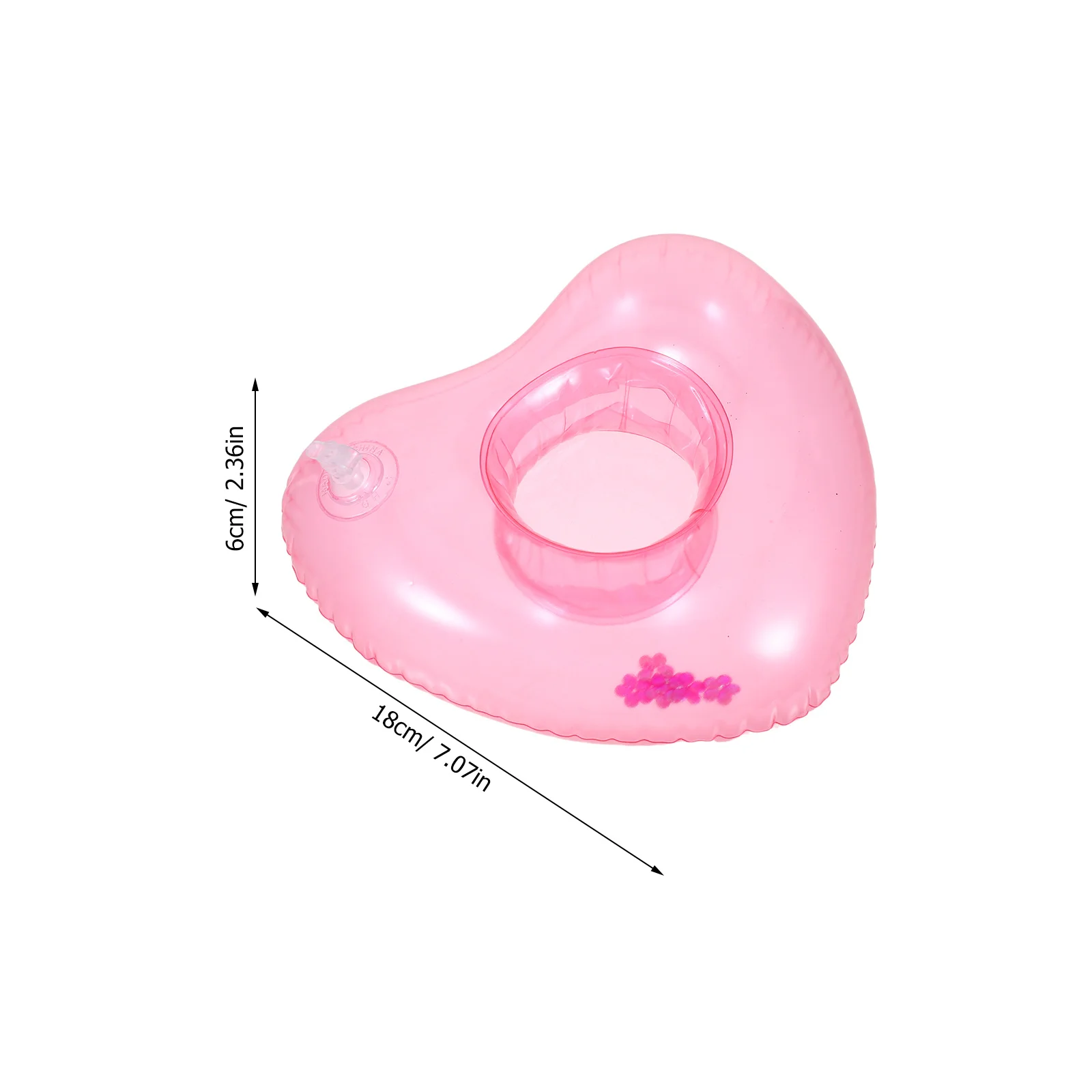 4 stuks duurzame hartvorm opblaasbare drijvende bekerhouder voor strand zwembad zomerfeest drijvende bekerhouder