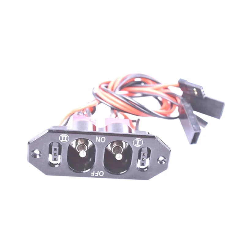 FBIL-RC Dual Heavy Duty Switch For Gas Planes Comes With Battery Charge Outlet Made Of CNC Aluminum In Anodized Black Color