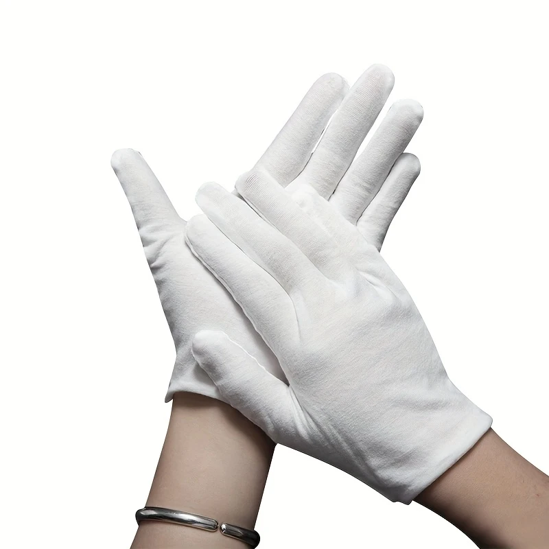 1 pair of white gloves - universal size, unisex, soft material, comfortable and breathable, soft texture gloves