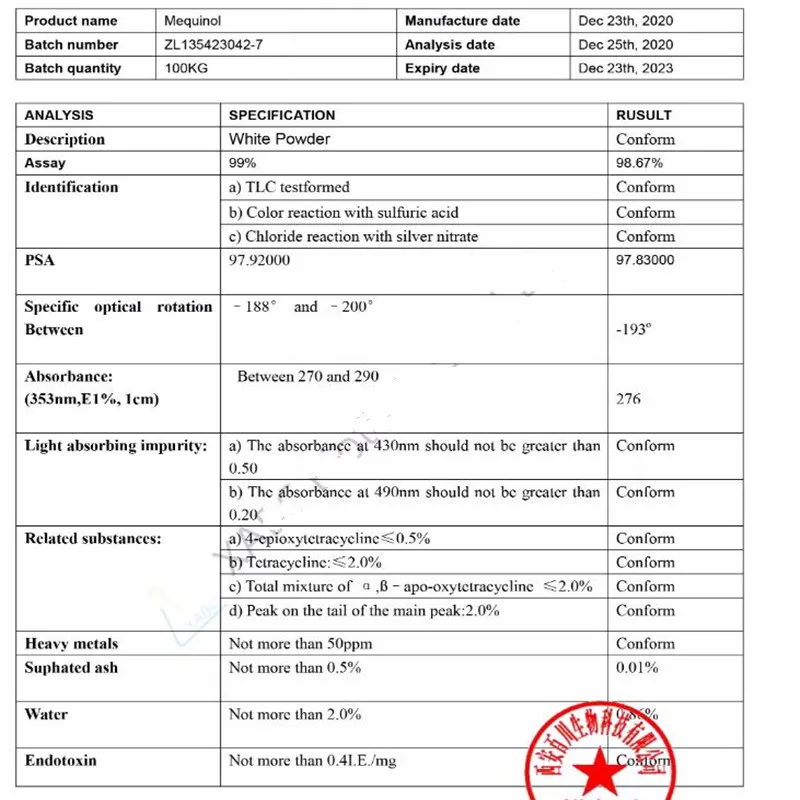 Mequinol Powder 99% Darmowa wysyłka