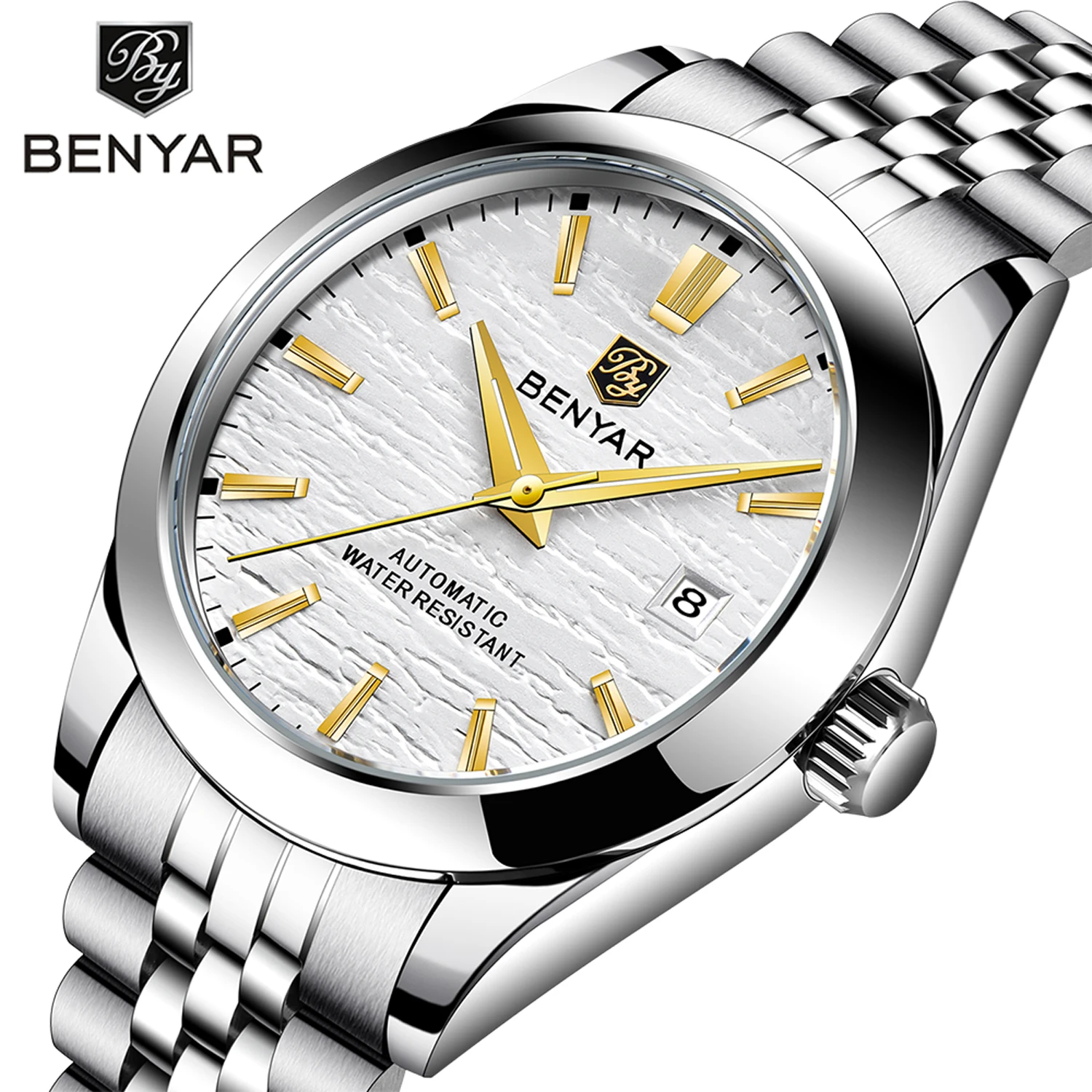 BENYAR Mens Mechanical Watches Brand Luxury Automatic Watch For Men Stainless Steel Waterproof Sports Gifts Clock Reloj Hombre