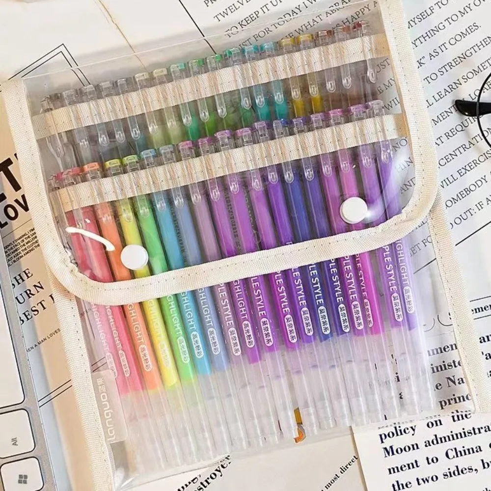 Multi-Layer Gel Pen Case Large Capacity Transparent Stationery Organizer Bag Portable Multi-Functional Colored Pen Pouch