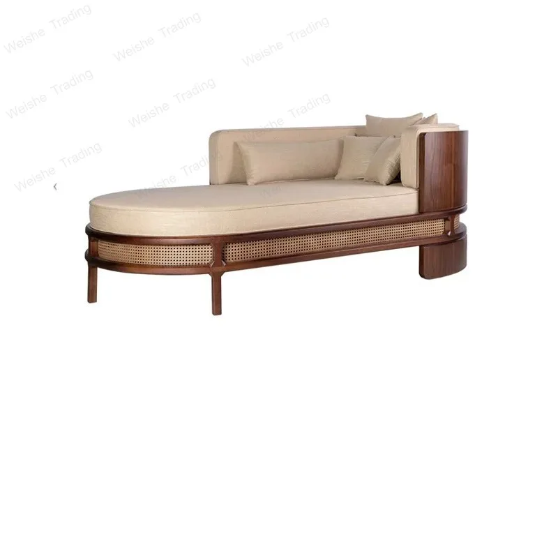

Concubine chair rattan chair Nordic solid wood, double sofa chair, balcony leisure sofa seat recliner
