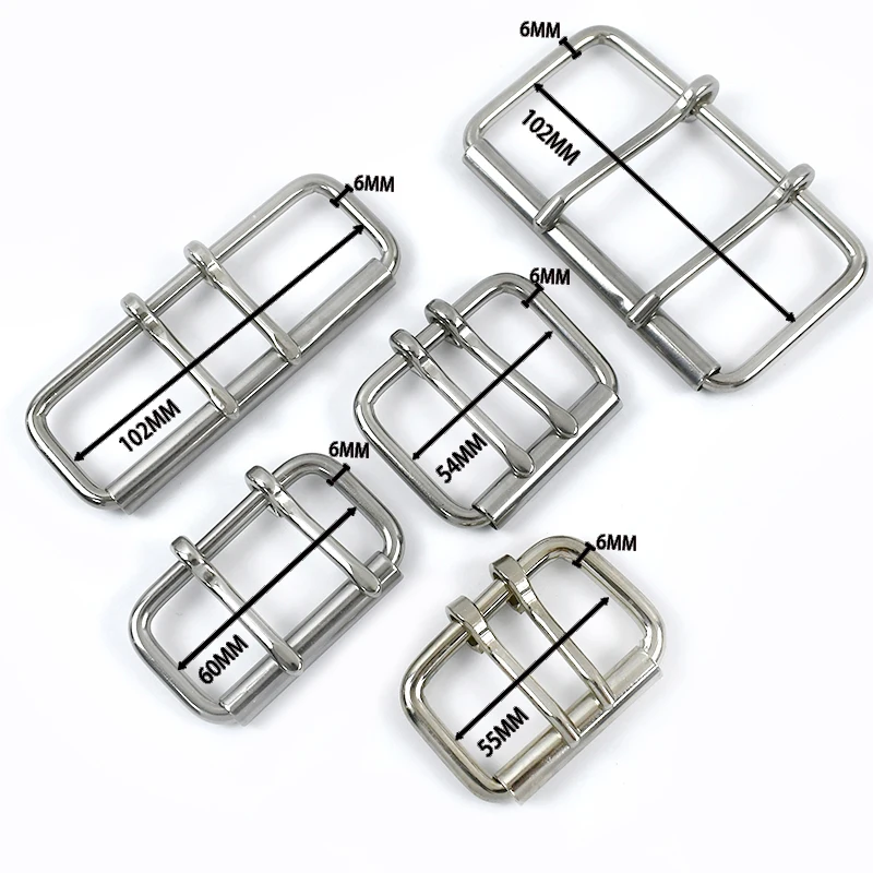 1Pc Meetee 52/60/102mm ステンレス鋼ベルトバックル男性用ダブルピンバックルレザーウェビングトライグライドクラスプ調整ローラーフック