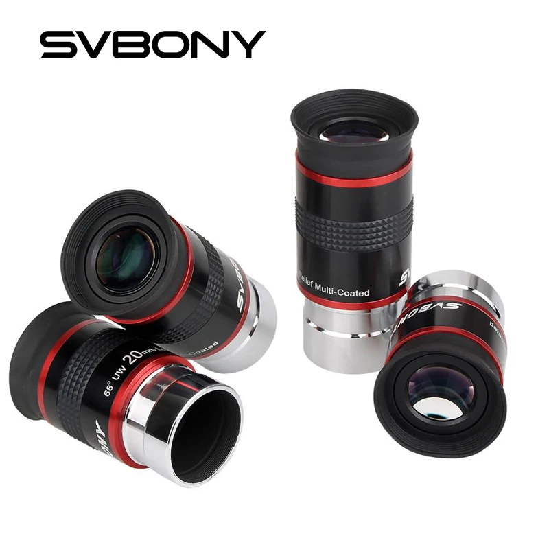 SVBONY 68° Ultra Wide Angle 6mm/ 9mm /15m /20mm Telescope Eyepiece FMC 1.25