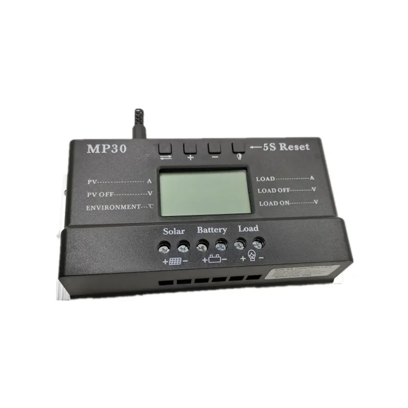 PWM 30A Solar Charge Controller with Percentage Display Photovoltaic Power Generation Current Monitor