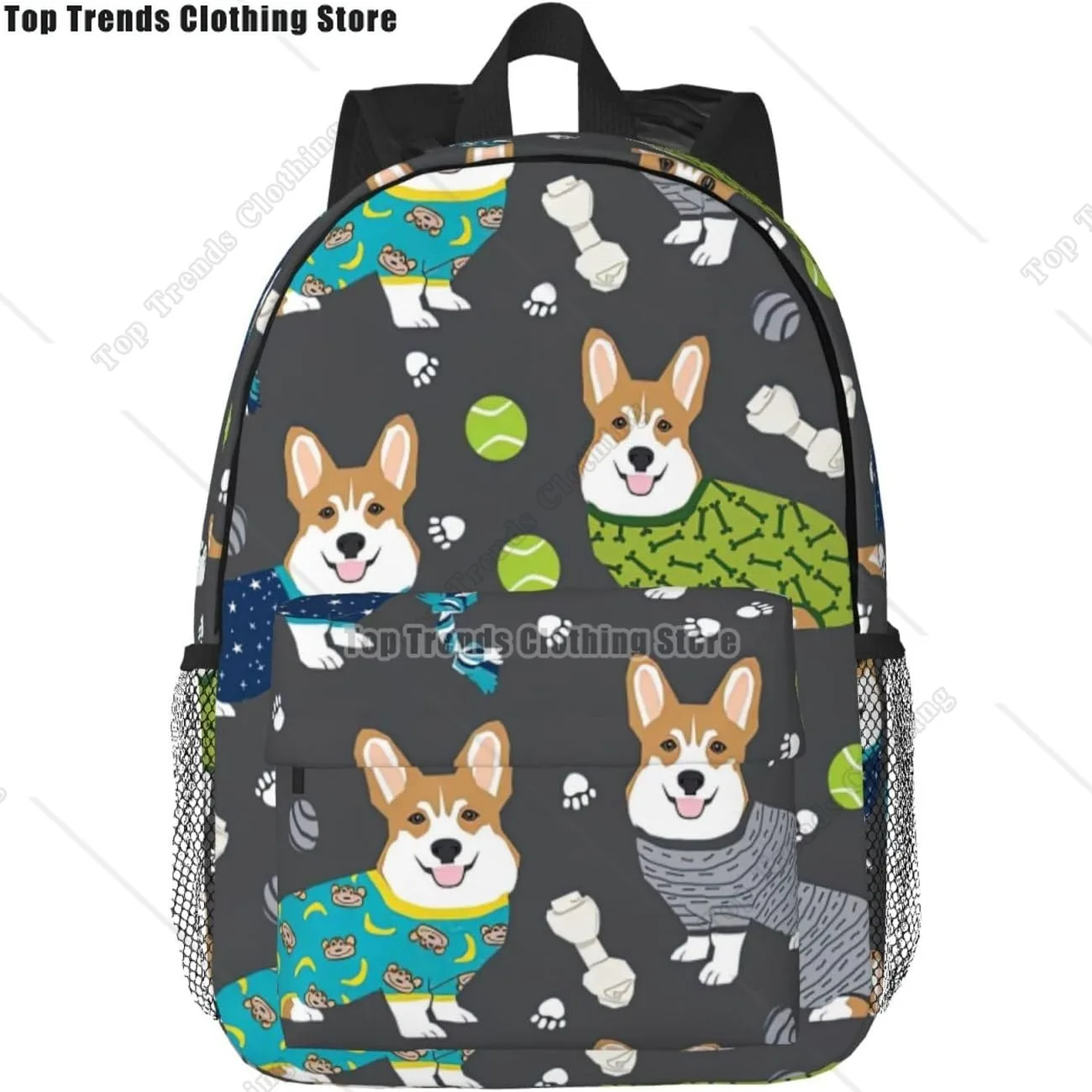 

Wearing Clothes Corgi Dogs Print Adults Backpack Lightweight Backpacks For Hiking Work Laptop Backpack Men Women