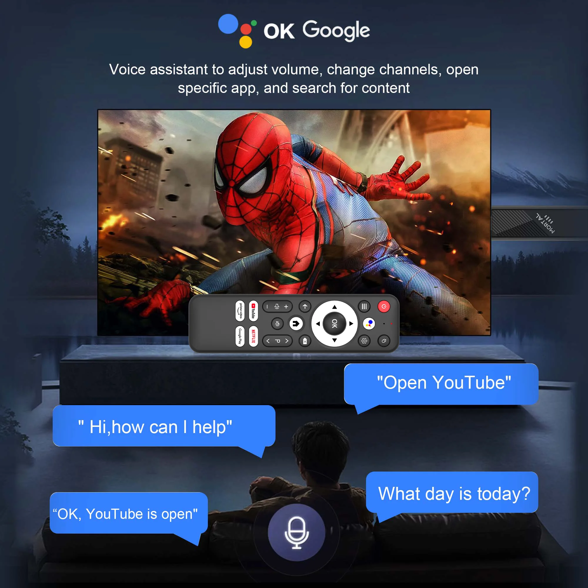 سعر المصنع Android 14.0 TV Stick Mortal Q8S allwinner H313 Support WiFi6 مساعد الصوت Netflix Youtube 8K Decoding TV Box