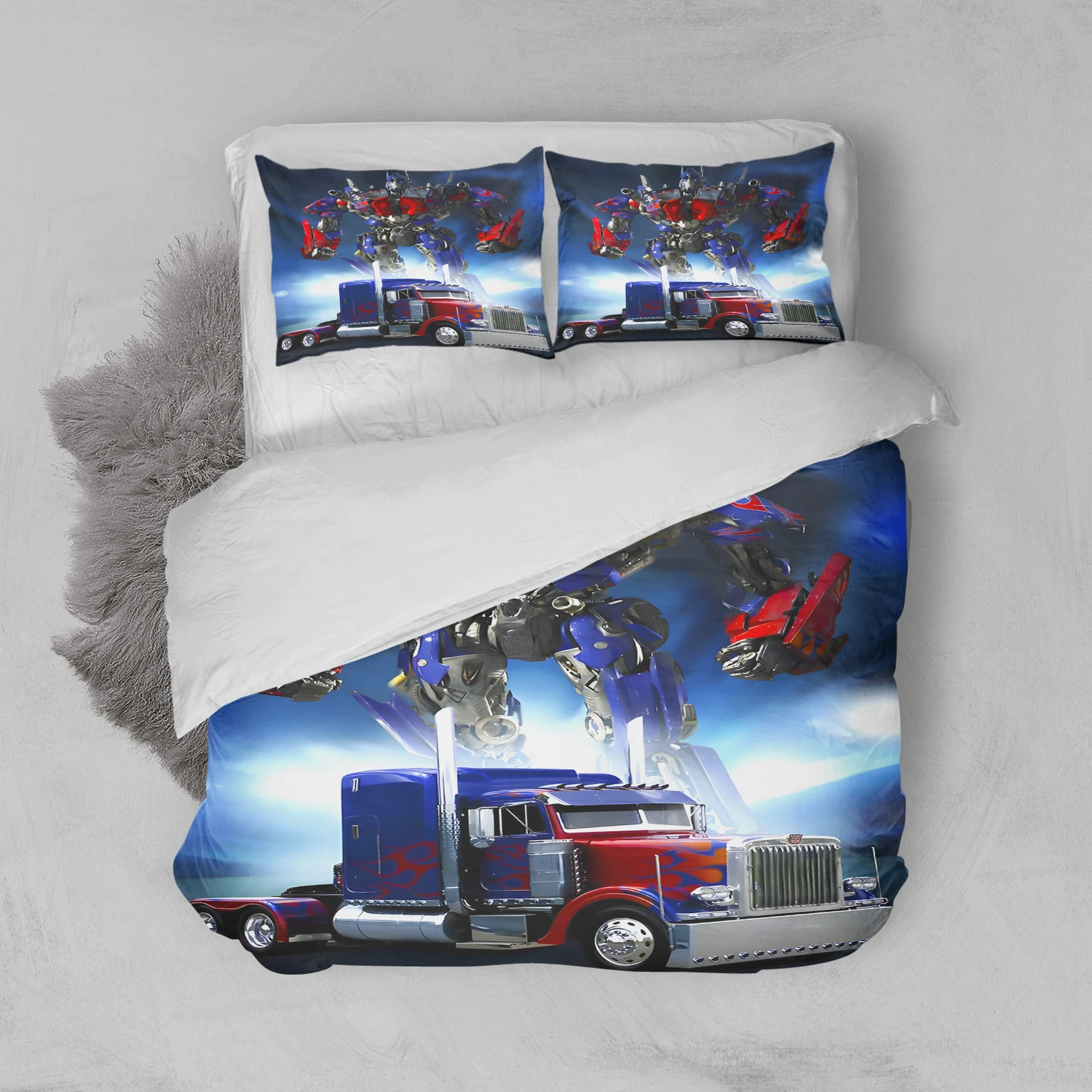 Car Bedding Set Luxury Birthday Gift T-Transformers Cartoon Exquisite Bed Supplies Set Duvet Cover Bed Comforter Set