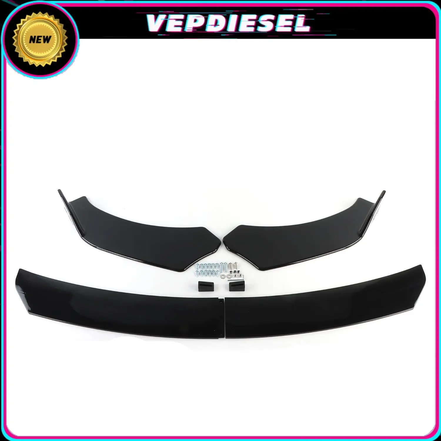 

1set New Universal Car Gloss Black Front Bumper Lip Chin Spoiler Splitter Body Kit For BMW Benz AUDI LEXUS Car Accessories