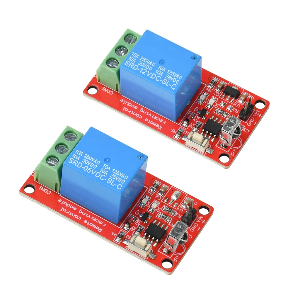 1CH DC 5V 12V Relay Module 38KHz 2 Keys Infrared IR Remote Switch Control Relay Driving Board Controller for Electronic DIY