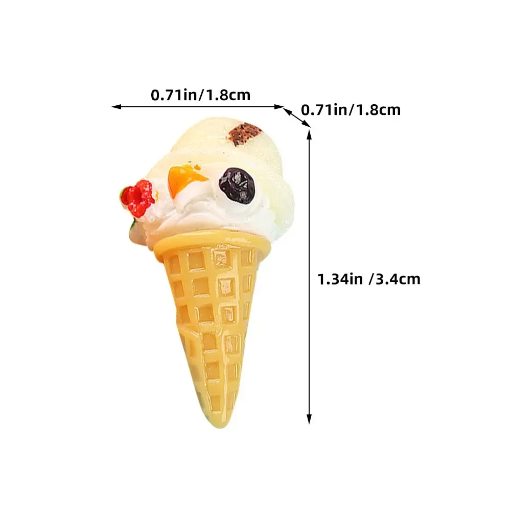 5Pcs Artificial Ice Cream Cone Realistic Mini Ice Cream Decoration Mixed Color Perfect Display Photo Prop Dessert Shop Ornament