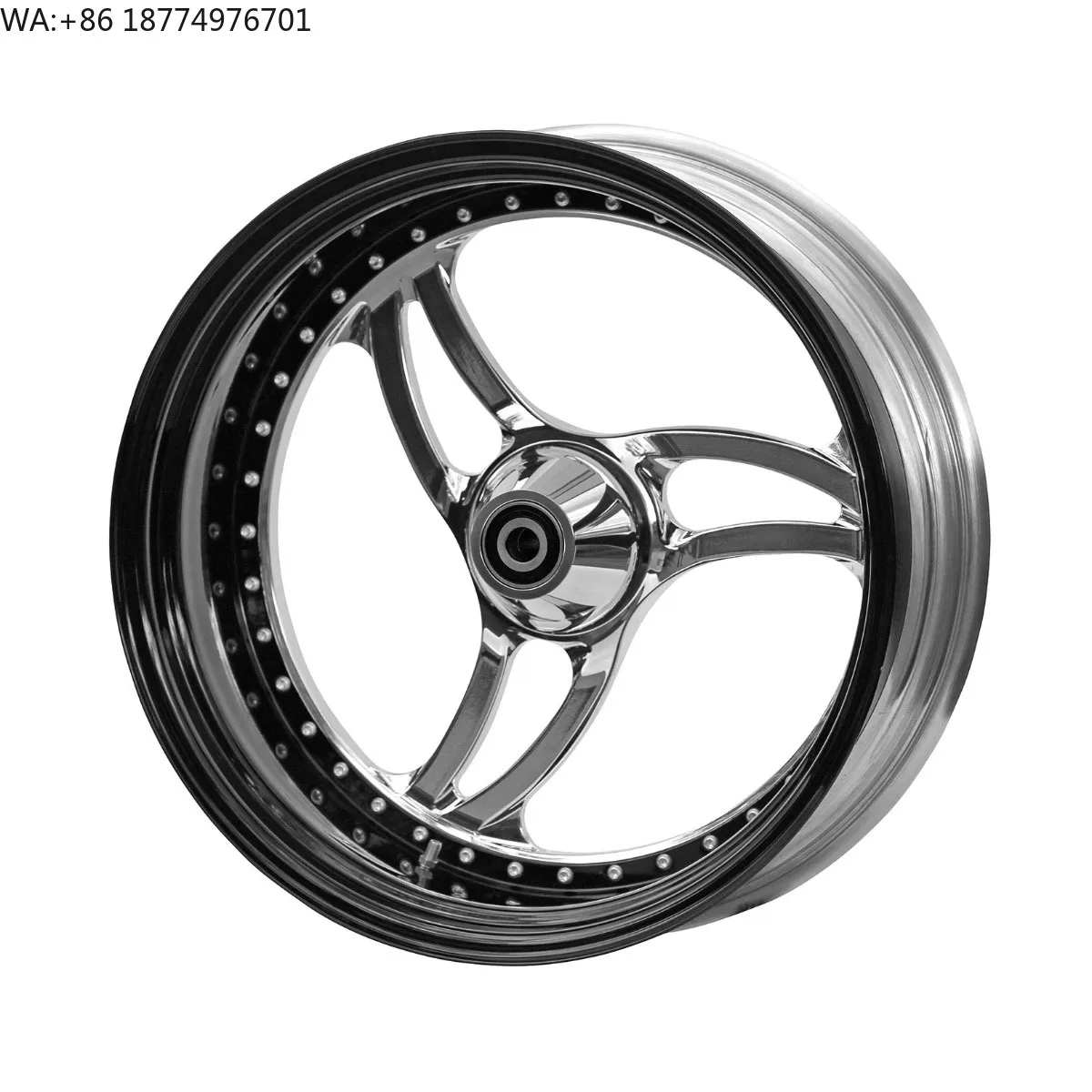 

Chrome Color Aluminum Alloy Wheel Accessories for Front & Rear Compatible for Harley 08-later FLSTF FLSTFB FLSTFBS New