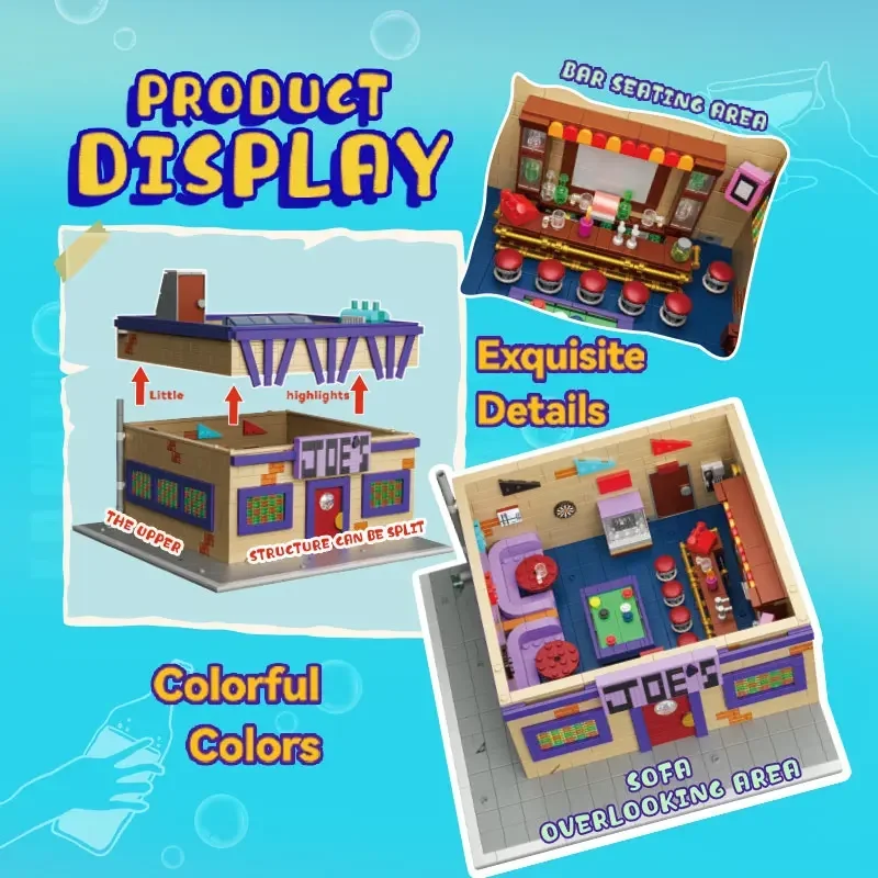 

1748PCS Old Joe Bar Building Blocks Retro Bar dance Floor MOC Model Bricks Desktop Decoration Dit Toys For Kids Holiday Gifts