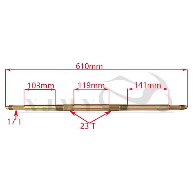 610mmHeavy Wheel Hub Rear Axle Assy With 428# 37T Sprocket 160mm Disc Brake Fit For 50CC ELECTRIC ATV Buggy Bike Parts