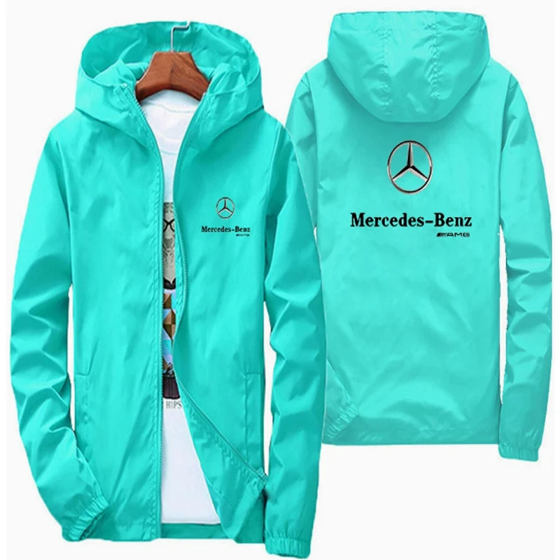 

Mercedes Benz AMG racing suit hooded spring and autumn thin windbreaker work jacket