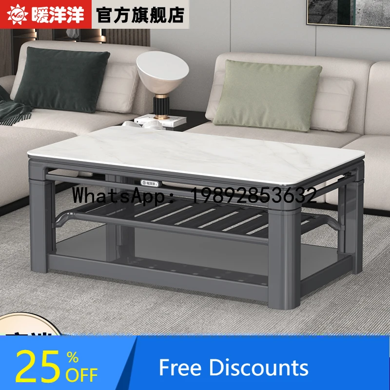 

XL Rectangular Electric Heating Table for Living Room Home Use, Adjustable Height, Integrated Heating and Coffee Table