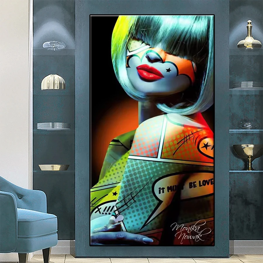 DIY الماس طقم الطلاء جديد الفن الحديث البوب الكتابة على الجدران فتاة باردة الماس الفسيفساء الحفر الكامل التطريز اليدوية هواية