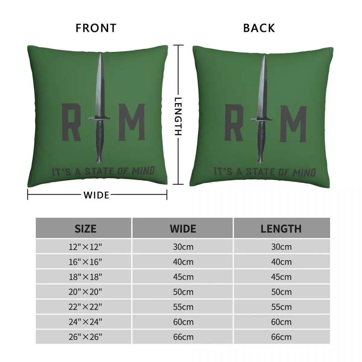 Royal Marines Commando Dagger Pillowcase Polyester Linen Velvet Creative Zip Throw Pillow Case Sofa Cushion