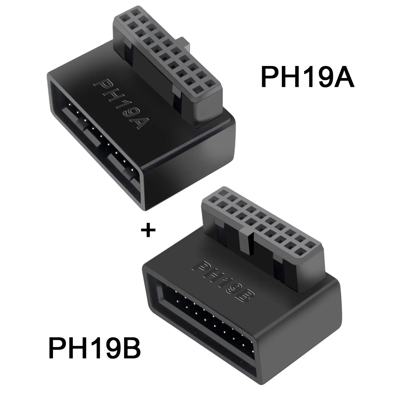 CYDZ 앵글 오버몰드 익스텐션 어댑터, 위 아래 수-암 USB 3.0, 20 핀, 1 세트