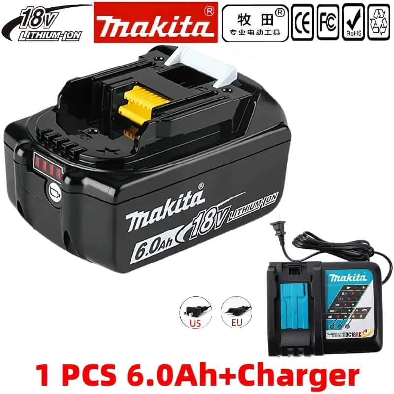 

Original Makita Power Tool Rechargeable Battery for 6.0Ah 18V BL1860B BL1860 BL1850 BL1840 BL1830 Replaceable LED Lithium-ion