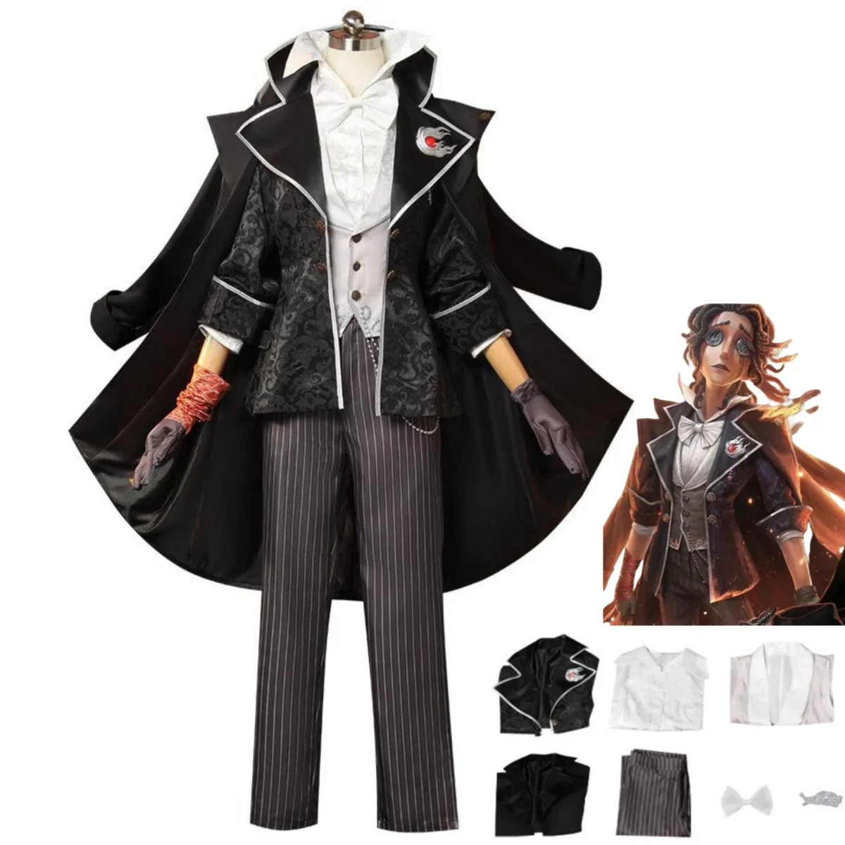 Game Identity ⅤFrederick Kreiburg Cosplay Costume The Forgotten George Reporter Uniform Outfit Man Halloween Christmas Suit