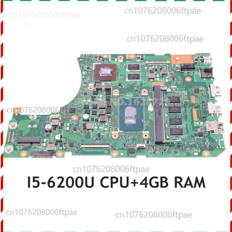 

69N0SLM13A00P для ASUS X556UJ X556UF Материнская плата ПК REV 1.1 I5-6200U Процессор 4 ГБ