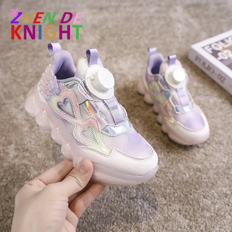 

2023 летние детские легкие милые туфли на плоской подошве, осенняя легкая обувь, детская спортивная обувь с сеткой, кроссовки для девочек 6