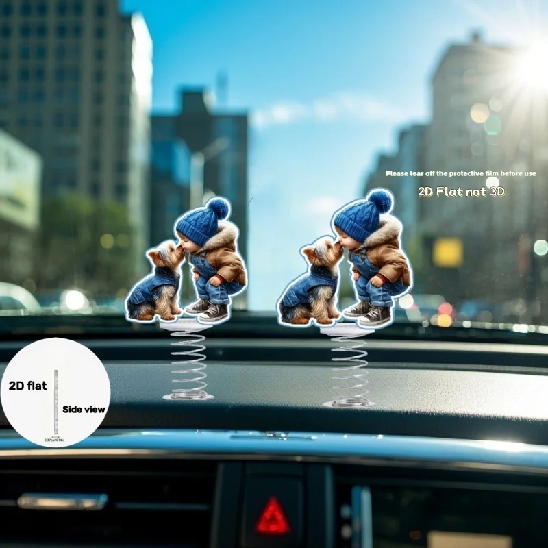 

2D Flat Acrylic Car Spring Ornament anime car accessories interior car decoration accessories superman car accessories para auto