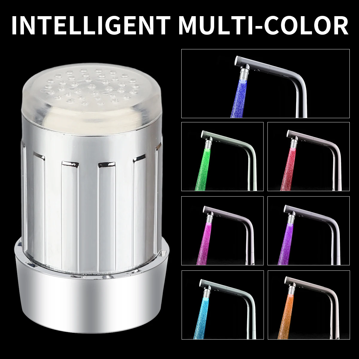 Hot  LED Temperature Sensitive Faucet Water Saving Kitchen Bathroom Sensor 7 Color Change Faucet Aerator Tap Nozzle Shower