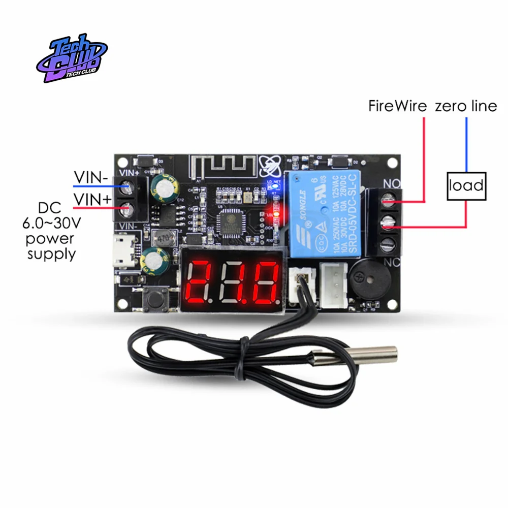 Termostato remoto WIFI modulo regolatore di temperatura ad alta precisione raffreddamento e riscaldamento APP raccolta della temperatura XY-WFT1